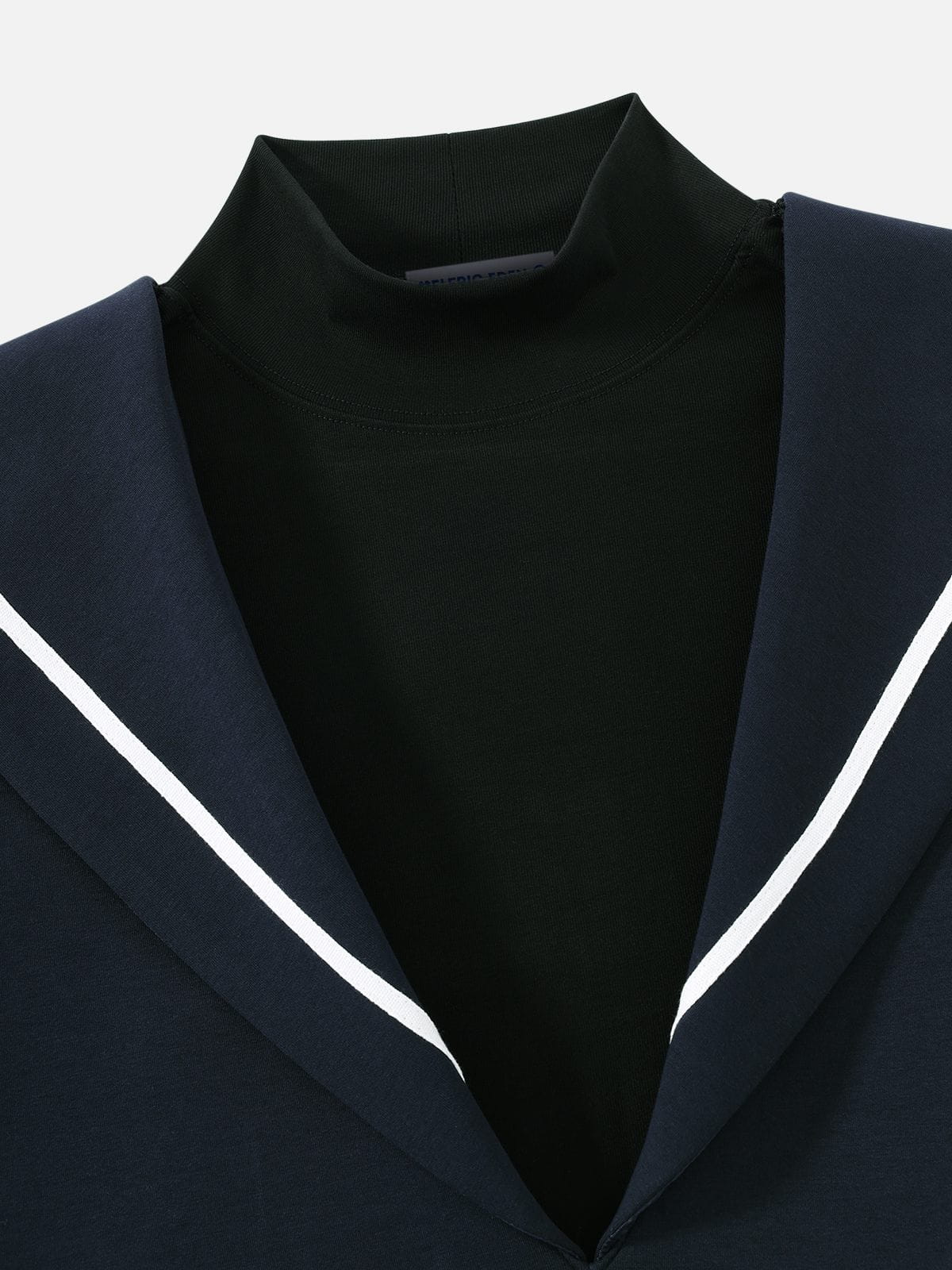 Striped Sailor Collar Pullover Hoodie Navy Blue - Aelfric Eden