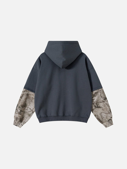 Oversized CAMO Sleeve Pullover Hoodie Dark Grey - Aelfric Eden