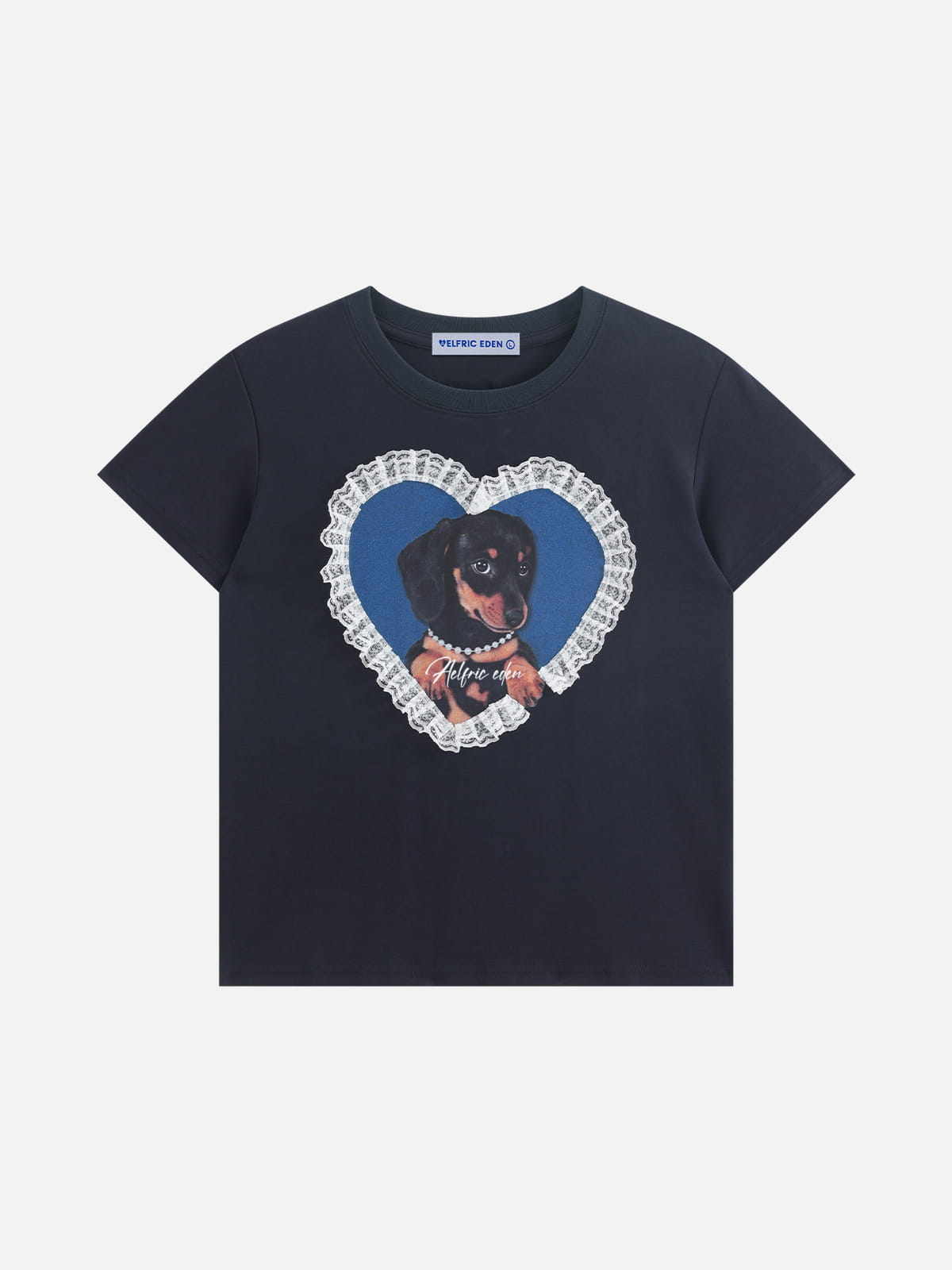 Lace Dog Tee Navy Blue - Aelfric Eden