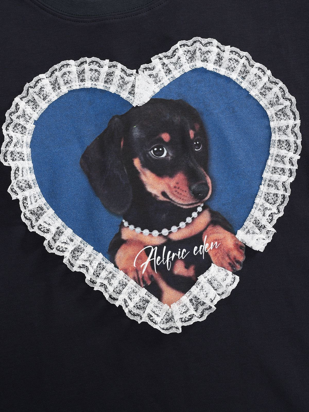 Lace Dog Tee Navy Blue - Aelfric Eden