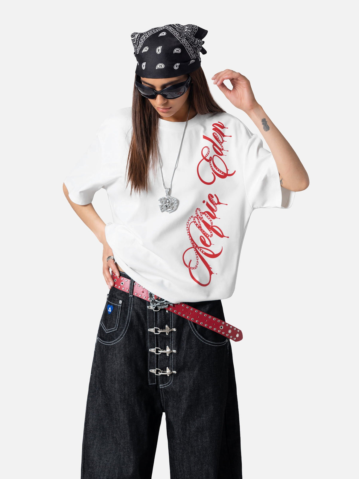 Boxy Script Tee White - Aelfric Eden