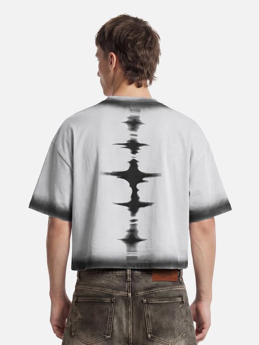 Boxy Spray Fade Star Tee Grey - Aelfric Eden