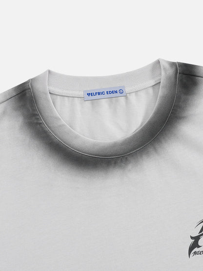 Boxy Spray Fade Star Tee Grey - Aelfric Eden