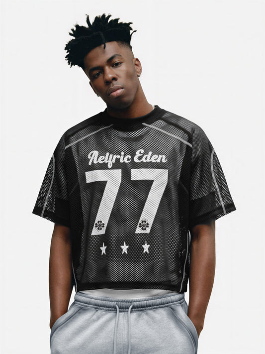 Boxy Raglan Jersey Tee Black - Aelfric Eden