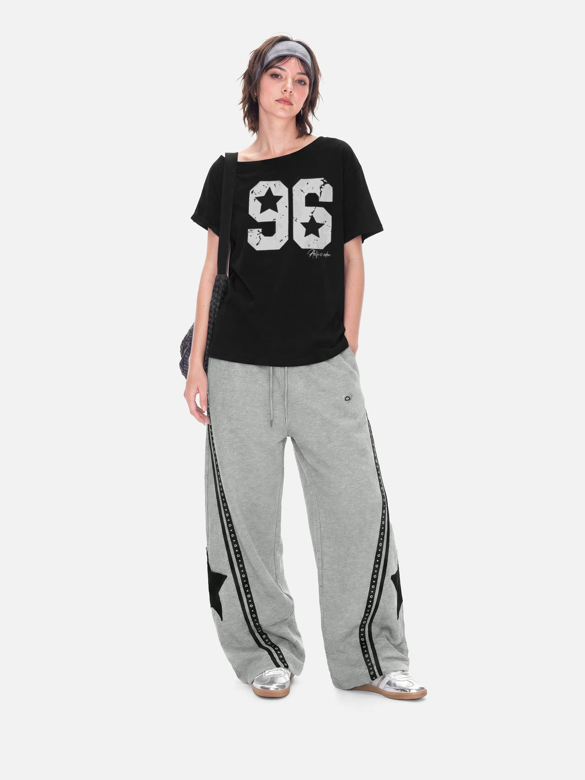 Star 96 Off-The-Shoulder Tee Black - Aelfric Eden