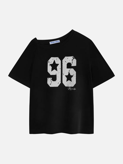 Star 96 Off-The-Shoulder Tee Black - Aelfric Eden