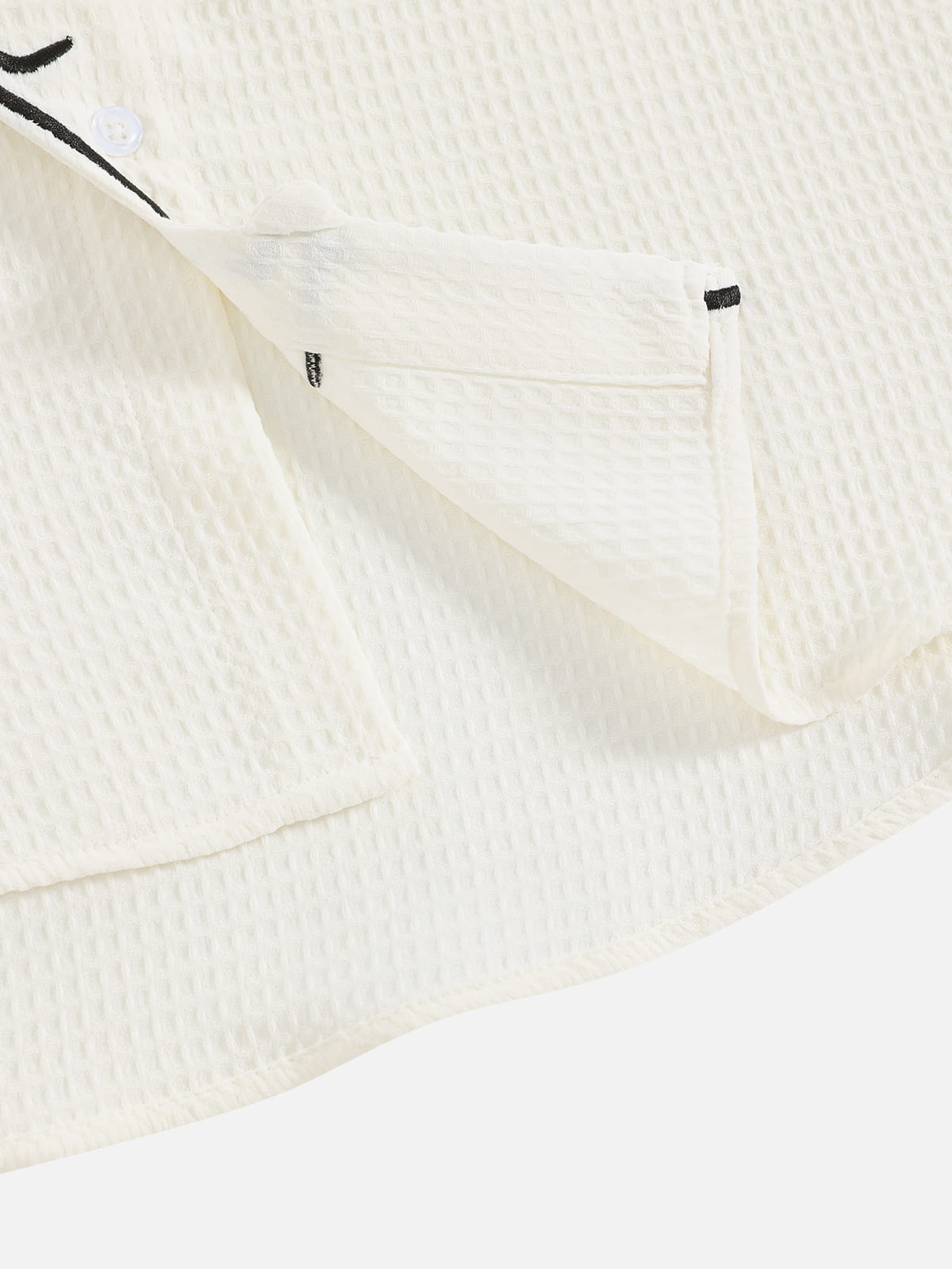 Boxy Dachshund Embroidery Short Sleeve Shirt White - Aelfric Eden