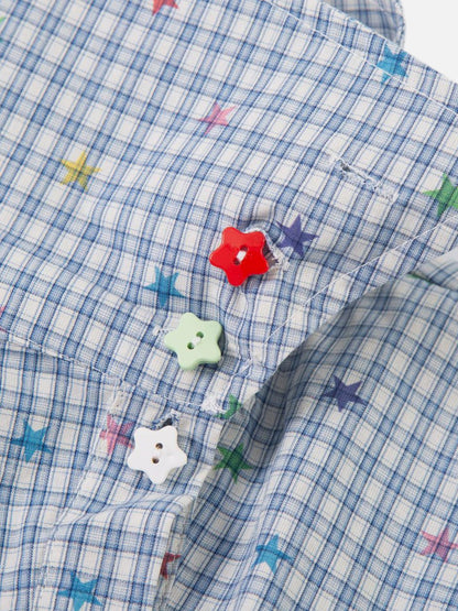 Star Charm Short Sleeve Shirt Light Blue - Aelfric Eden