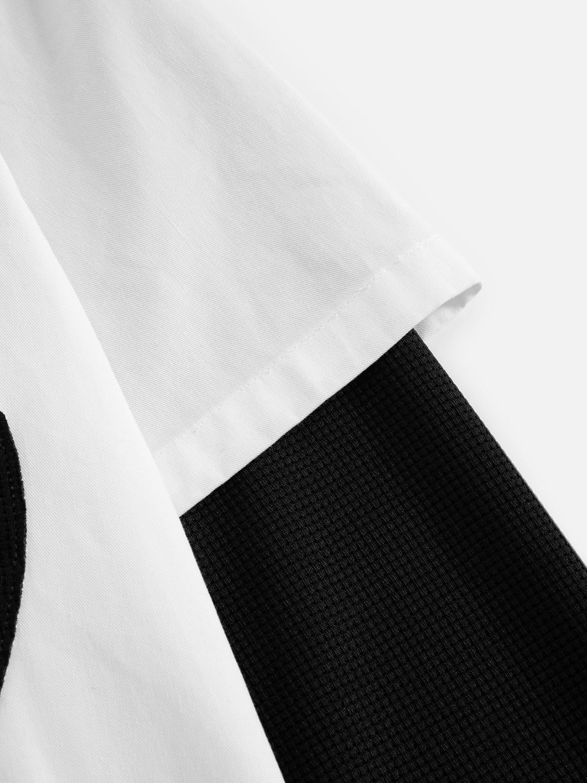Tribal Panel Layered Long Sleeve Shirt White - Aelfric Eden