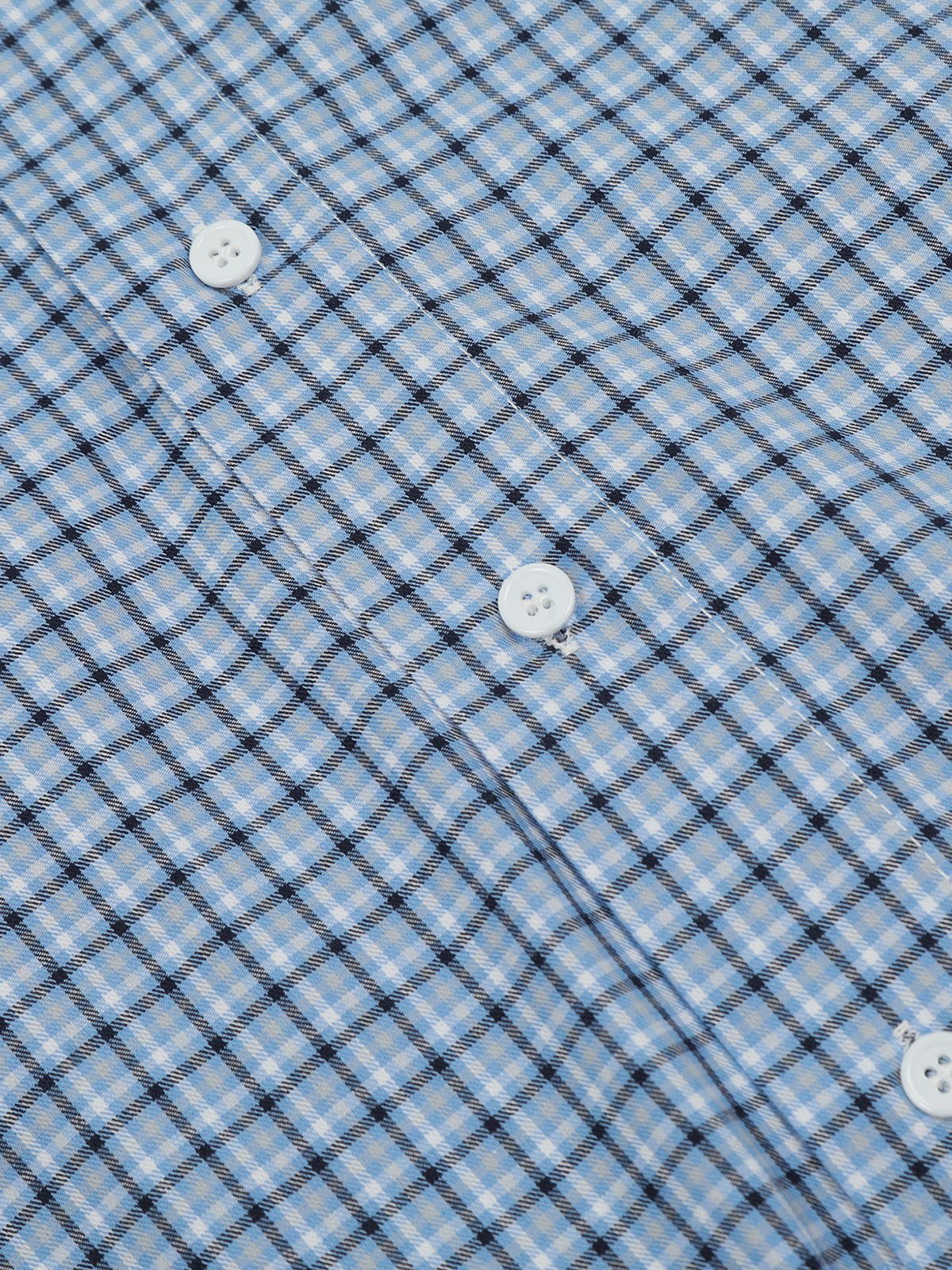 Plaid Layered Long Sleeve Shirt Blue - Aelfric Eden