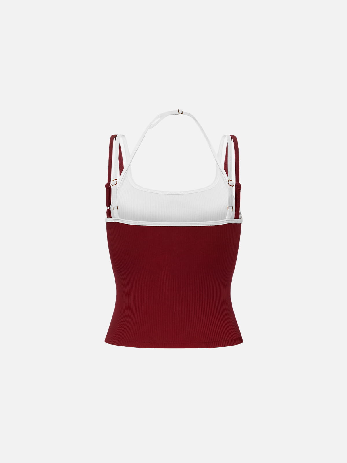 Contrast Layered Padded Cami Top Red - Aelfric Eden