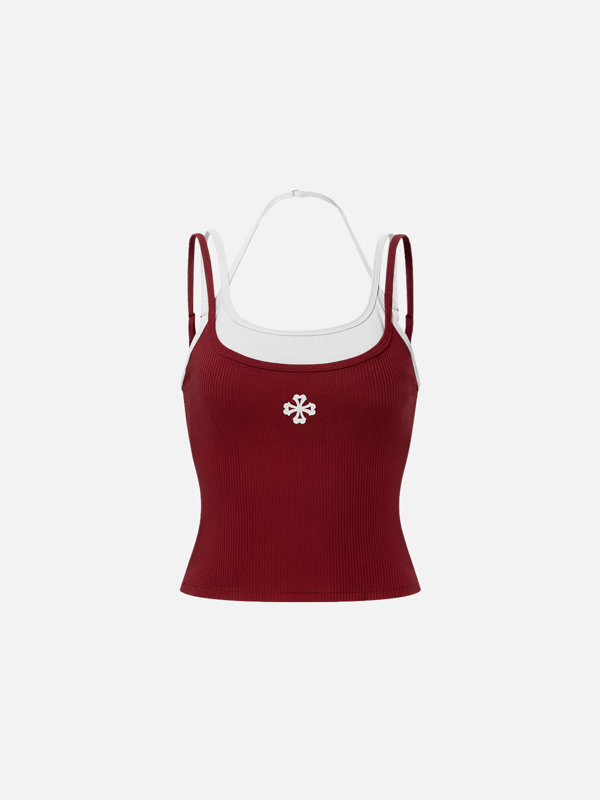 Contrast Layered Padded Cami Top Red - Aelfric Eden