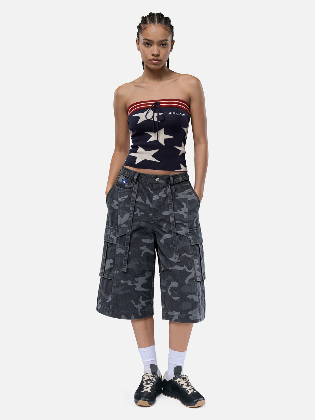 Star Knit Tube Top Dark Blue - Aelfric Eden