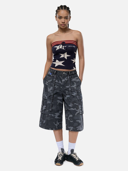 Star Knit Tube Top Dark Blue - Aelfric Eden