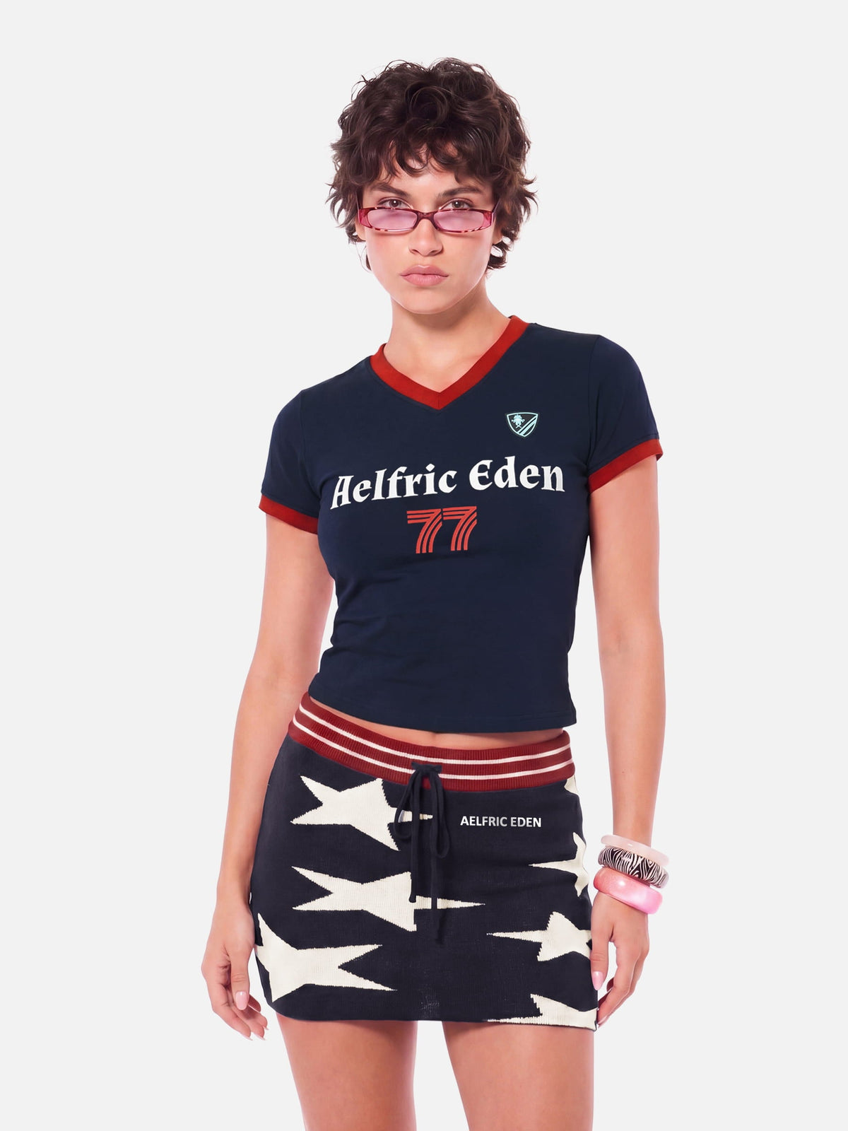Star Knit Tube Top Dark Blue - Aelfric Eden