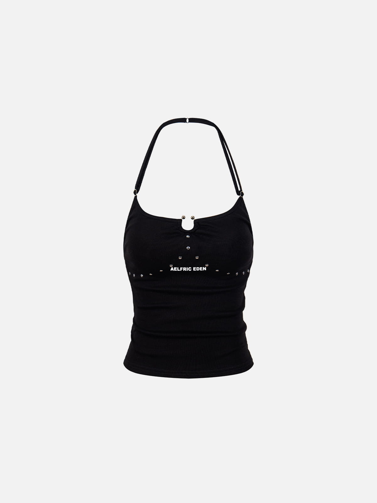 Studded Halter Tank Top Black - Aelfric Eden