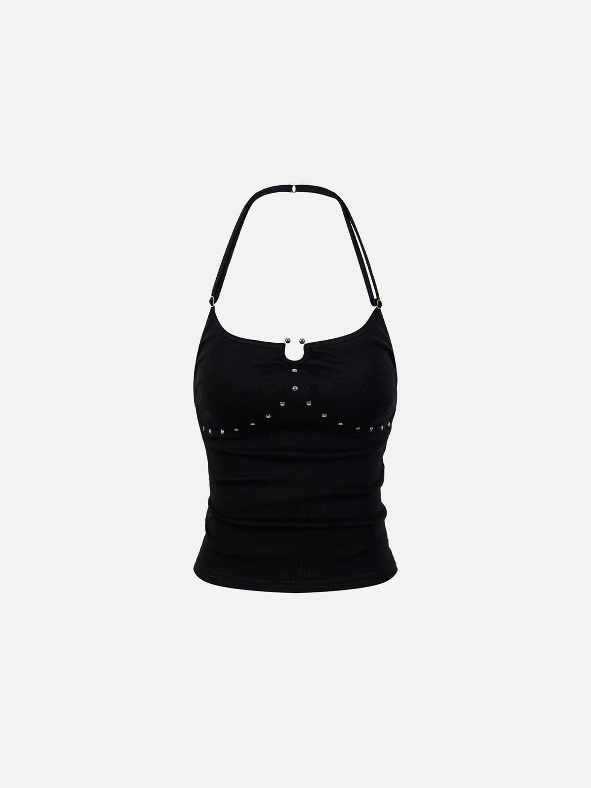 Studded Halter Tank Top Black - Aelfric Eden