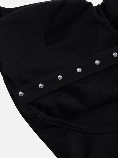 Studded Halter Tank Top Black - Aelfric Eden