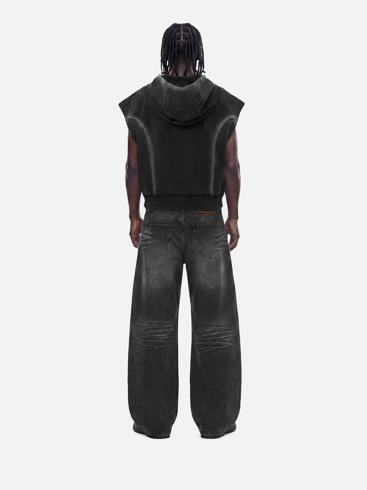 Super Boxy Hooded Tank Top Black - Aelfric Eden