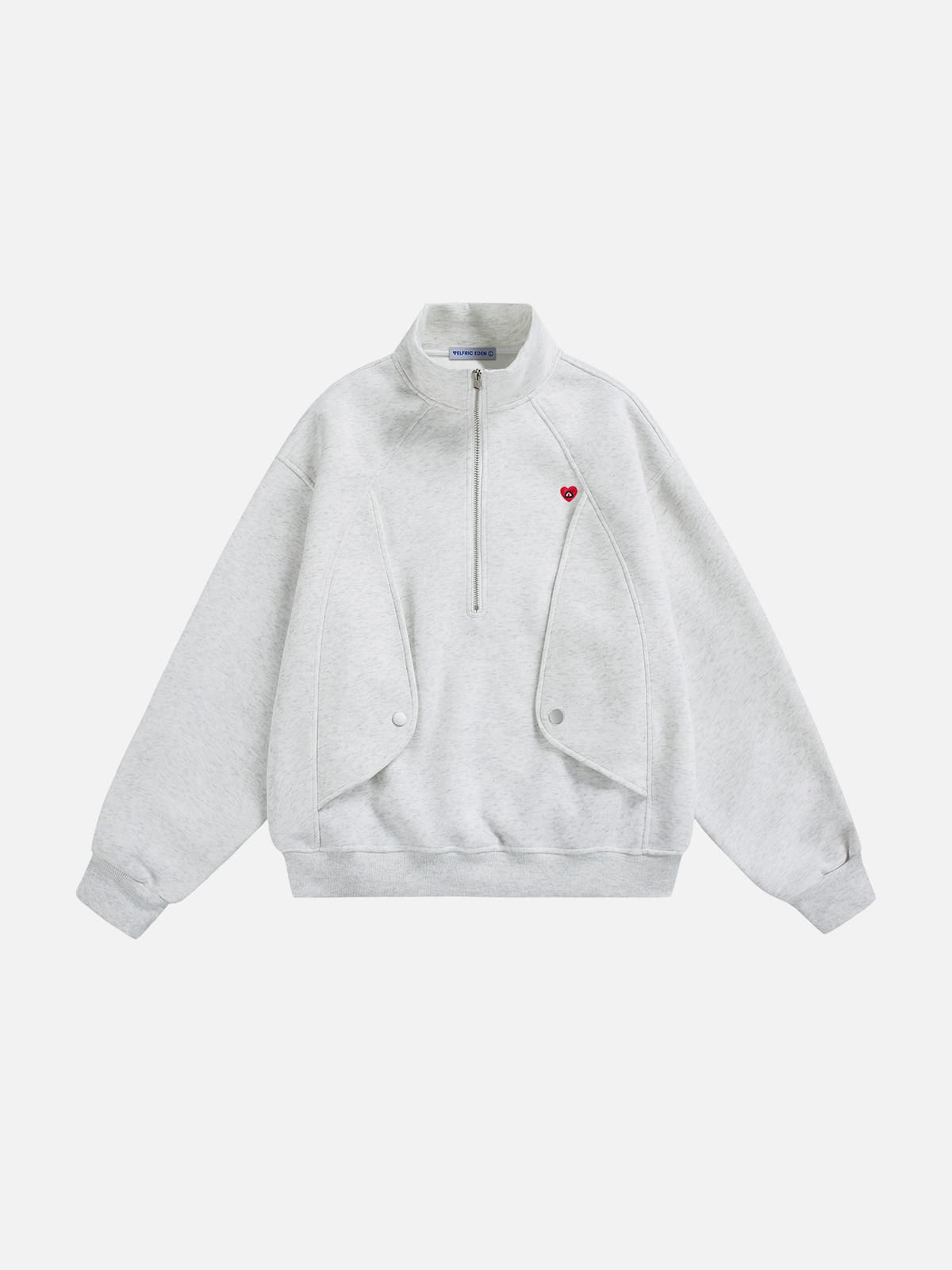 Boxy Half Zip Sweatshirt White - Aelfric Eden