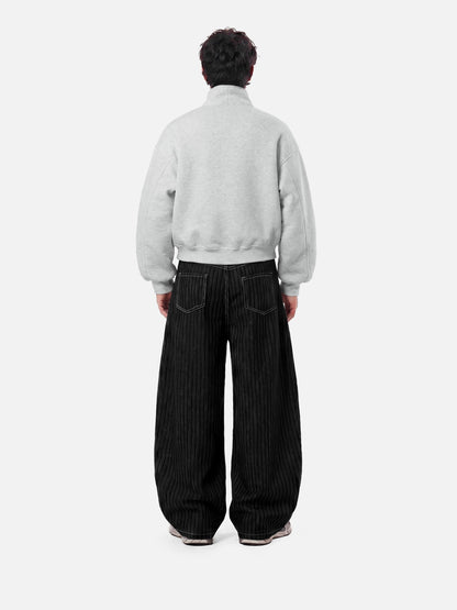 Boxy Botton Neck Sweatshirt White - Aelfric Eden