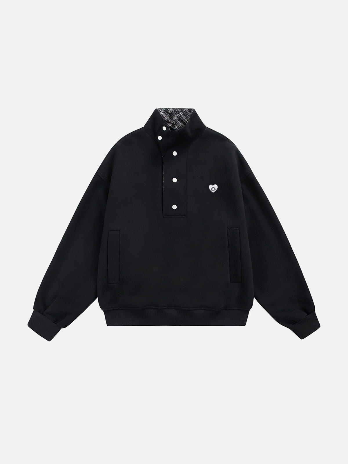 Boxy Botton Neck Sweatshirt White - Aelfric Eden