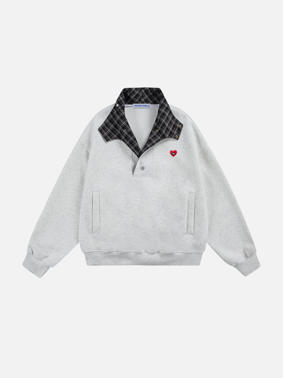Boxy Botton Neck Sweatshirt White - Aelfric Eden
