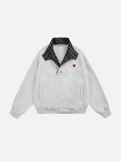Boxy Botton Neck Sweatshirt White - Aelfric Eden