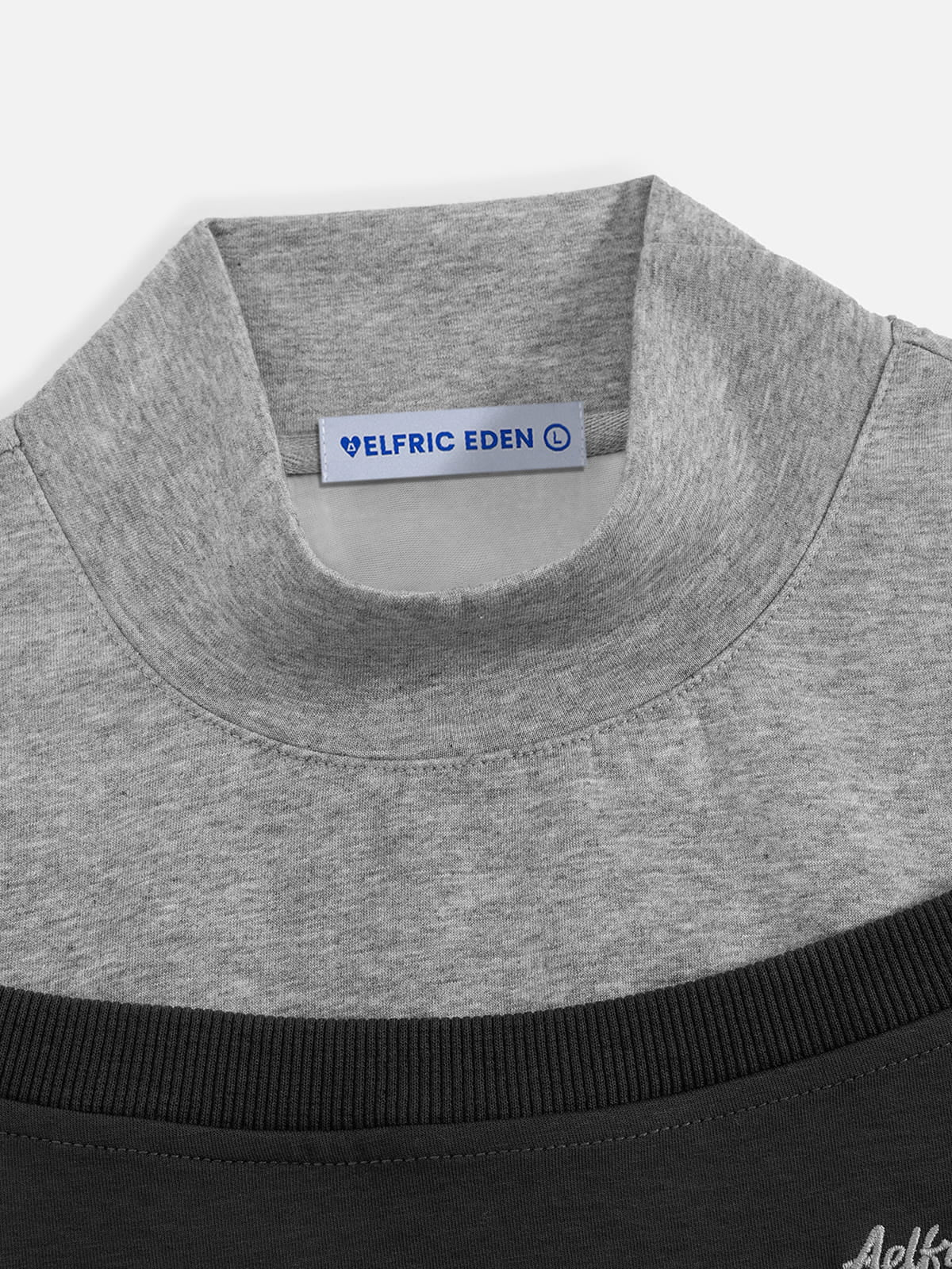 Boxy Layered Off-The-Shoulder Sweatshirt Dark Grey - Aelfric Eden