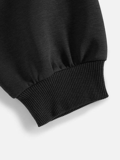 Boxy Layered Off-The-Shoulder Sweatshirt Dark Grey - Aelfric Eden