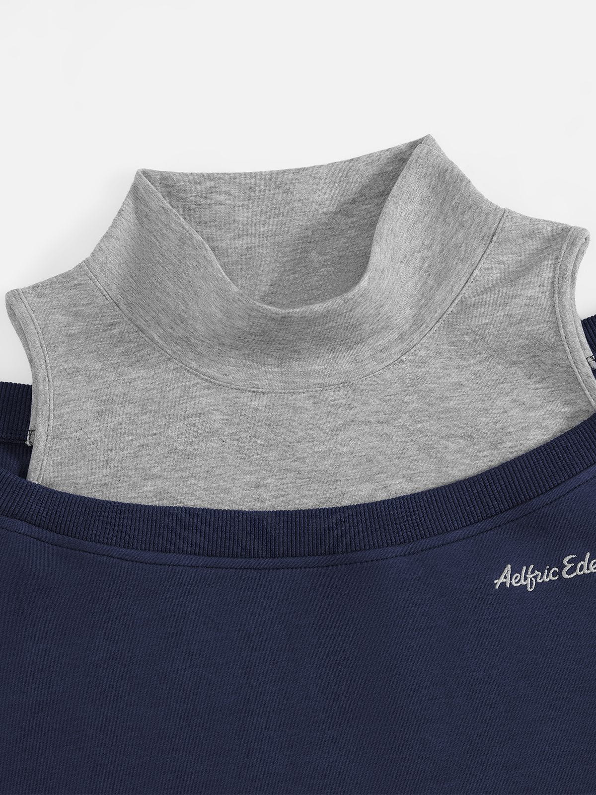 Boxy Layered Off-The-Shoulder Sweatshirt Dark Grey - Aelfric Eden