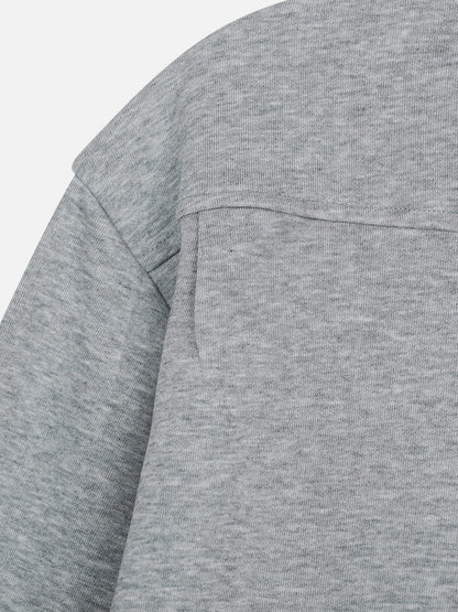 Deep V-Neck Layered Sweatshirt Grey - Aelfric Eden