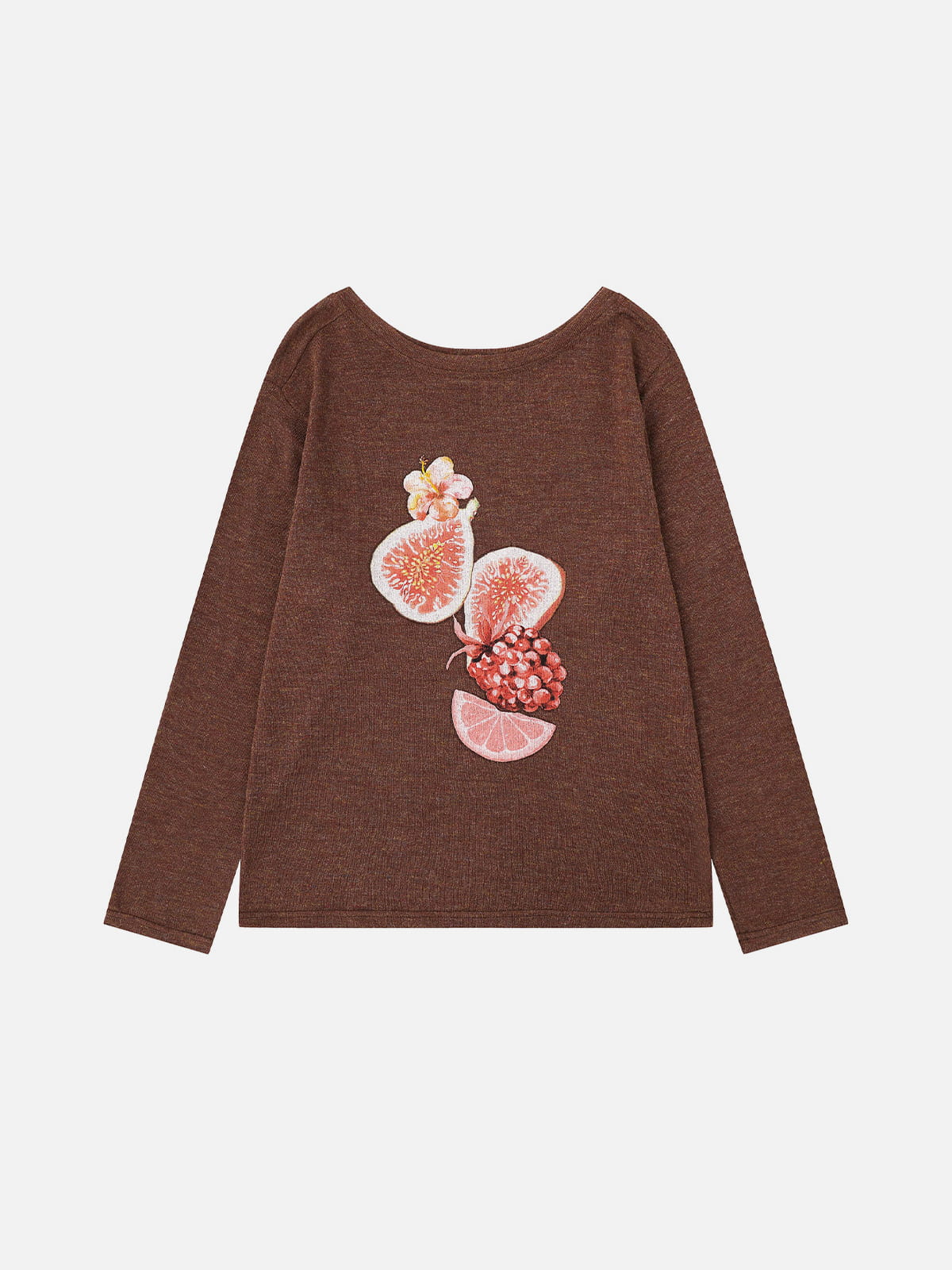 Fruit Graphic Sweatshirt Brown - Aelfric Eden