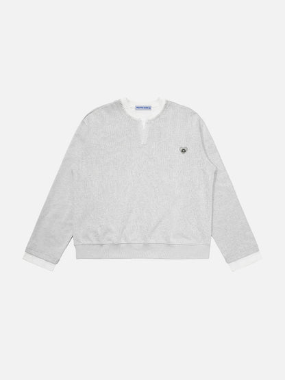 Boxy Split Neck Sweatshirt Grey - Aelfric Eden