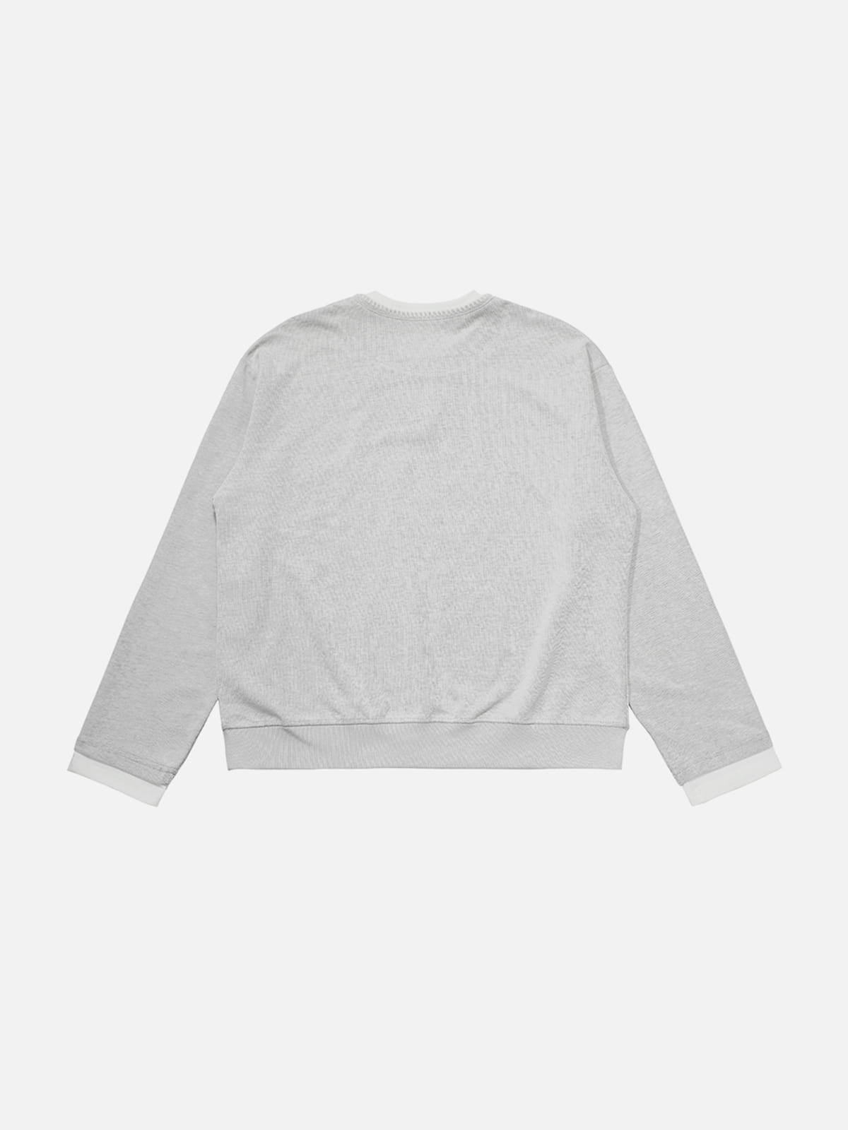 Boxy Split Neck Sweatshirt Grey - Aelfric Eden