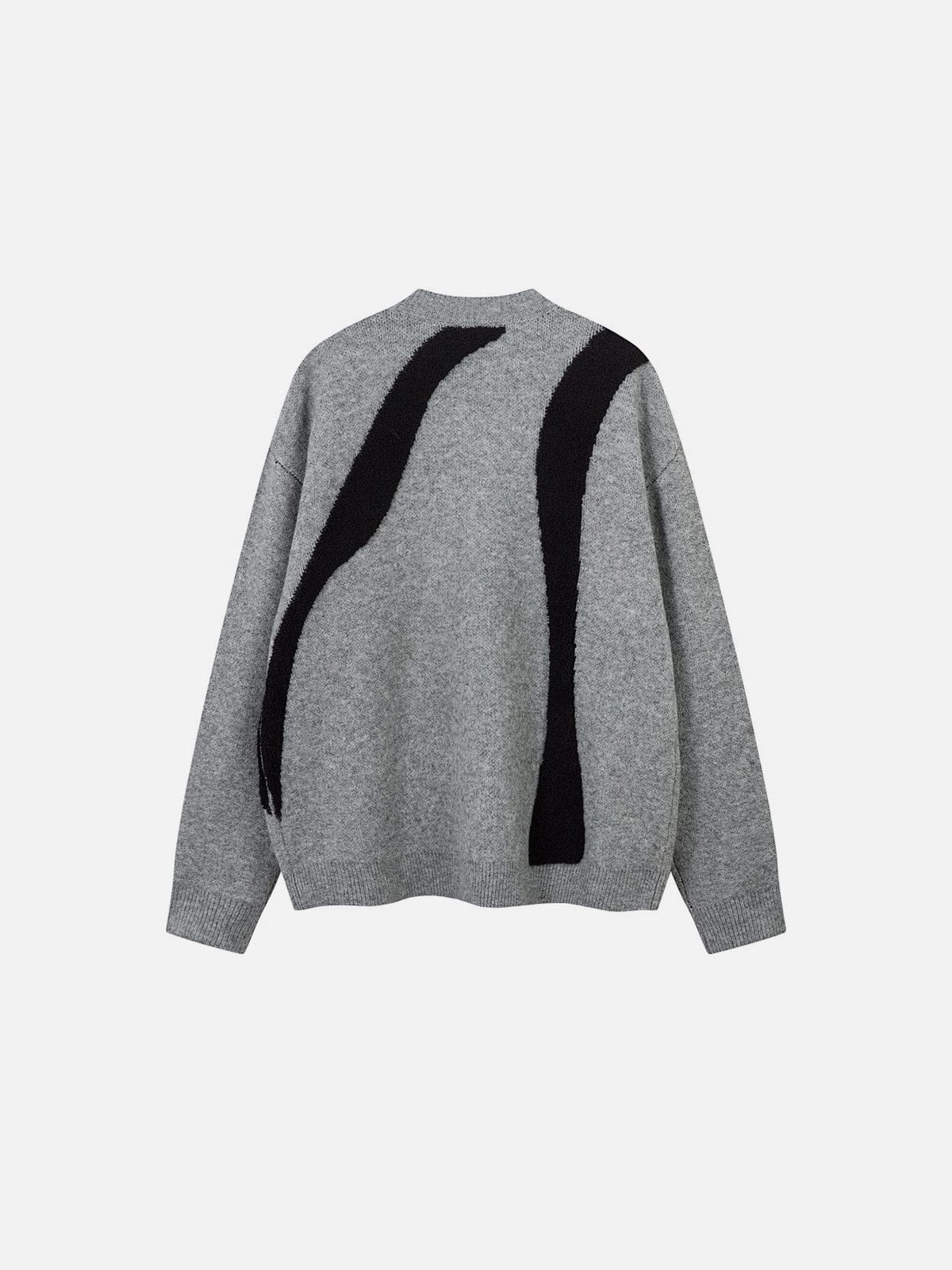 Graphic Knit Sweater Grey - Aelfric Eden