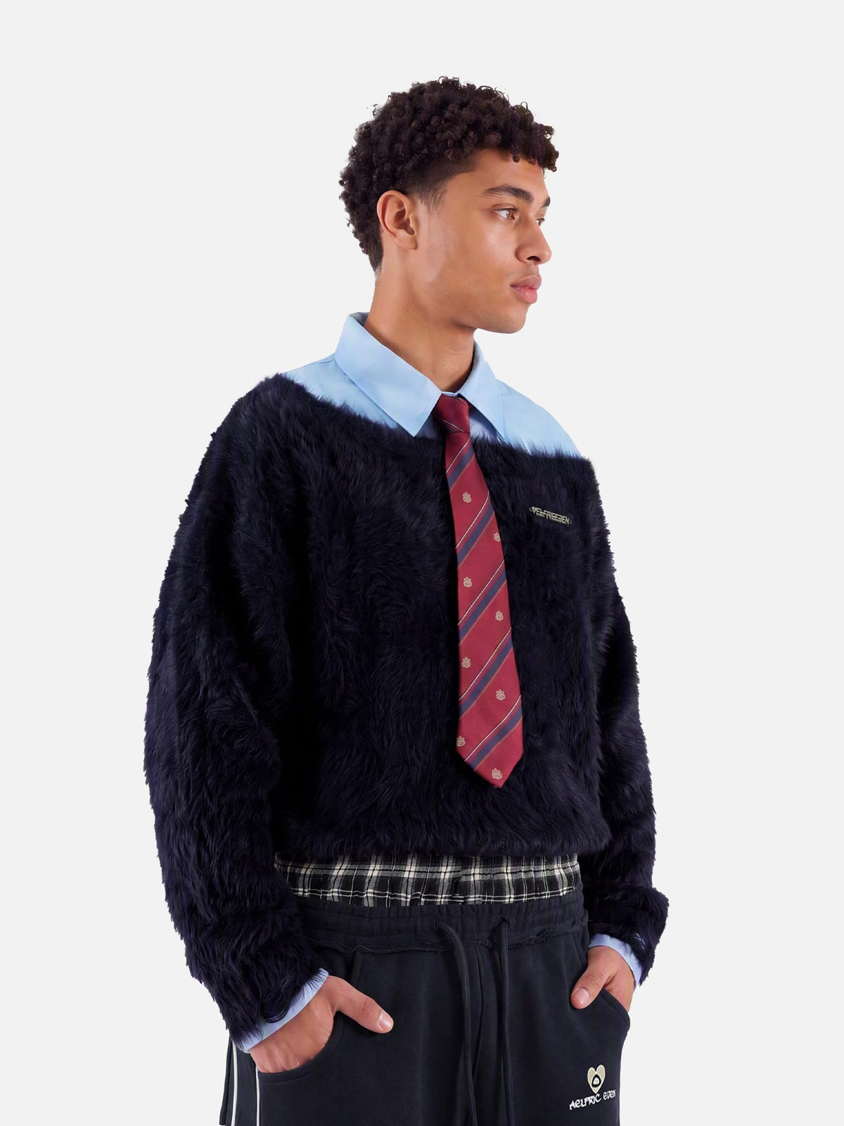 Tie Two Layer Sweater Blue - Aelfric Eden