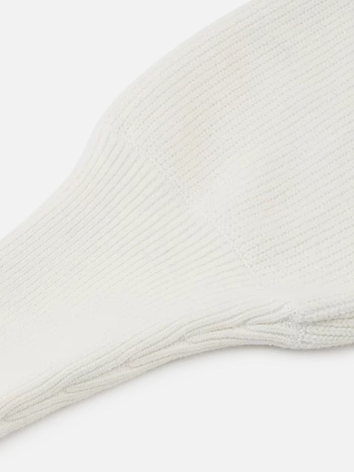 Cropped Shoulder Button Sweater White - Aelfric Eden