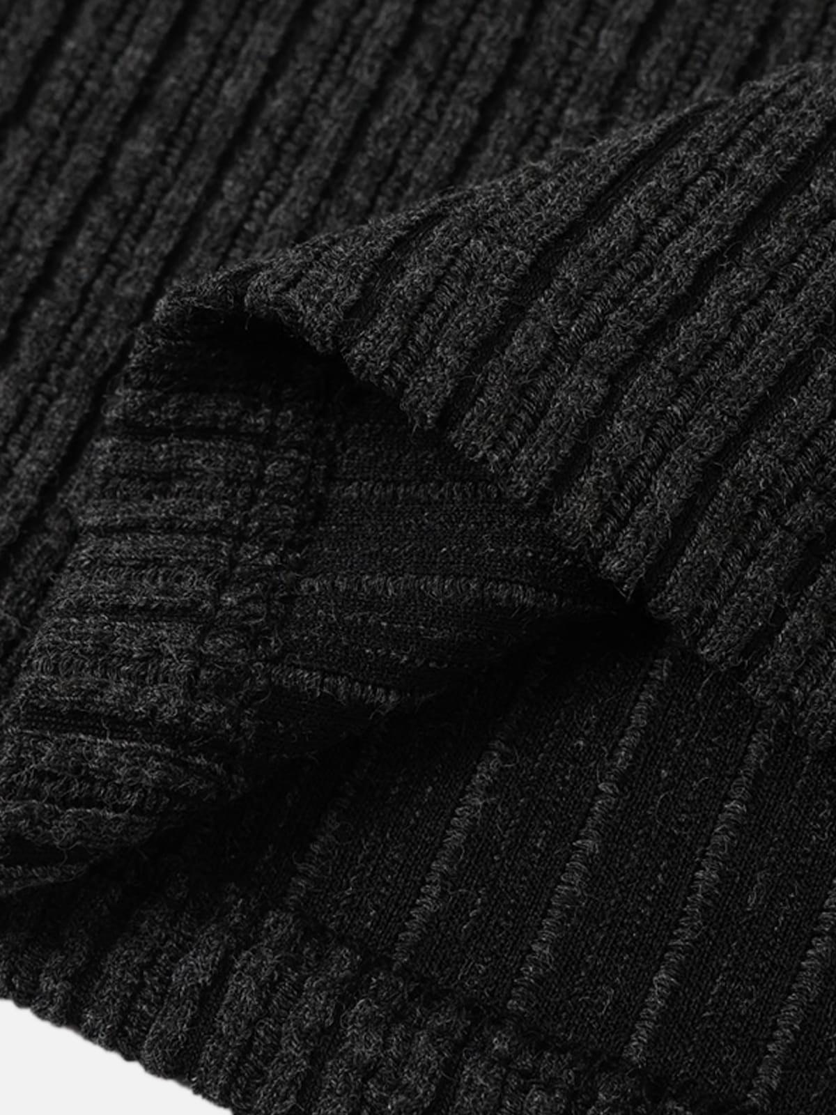 Contrast Stitch Polo Sweater Black - Aelfric Eden
