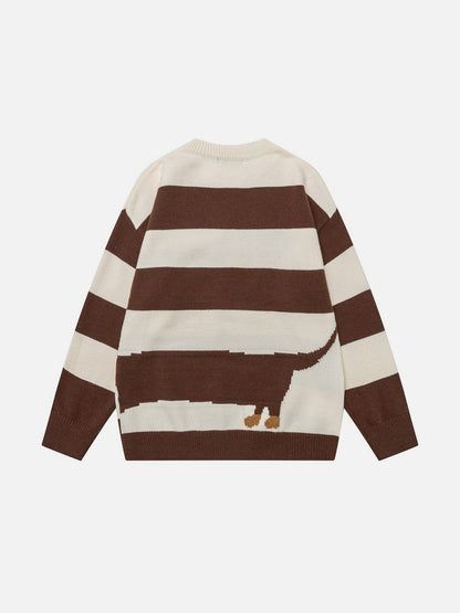 Striped Dachshund Sweater Apricot - Aelfric Eden