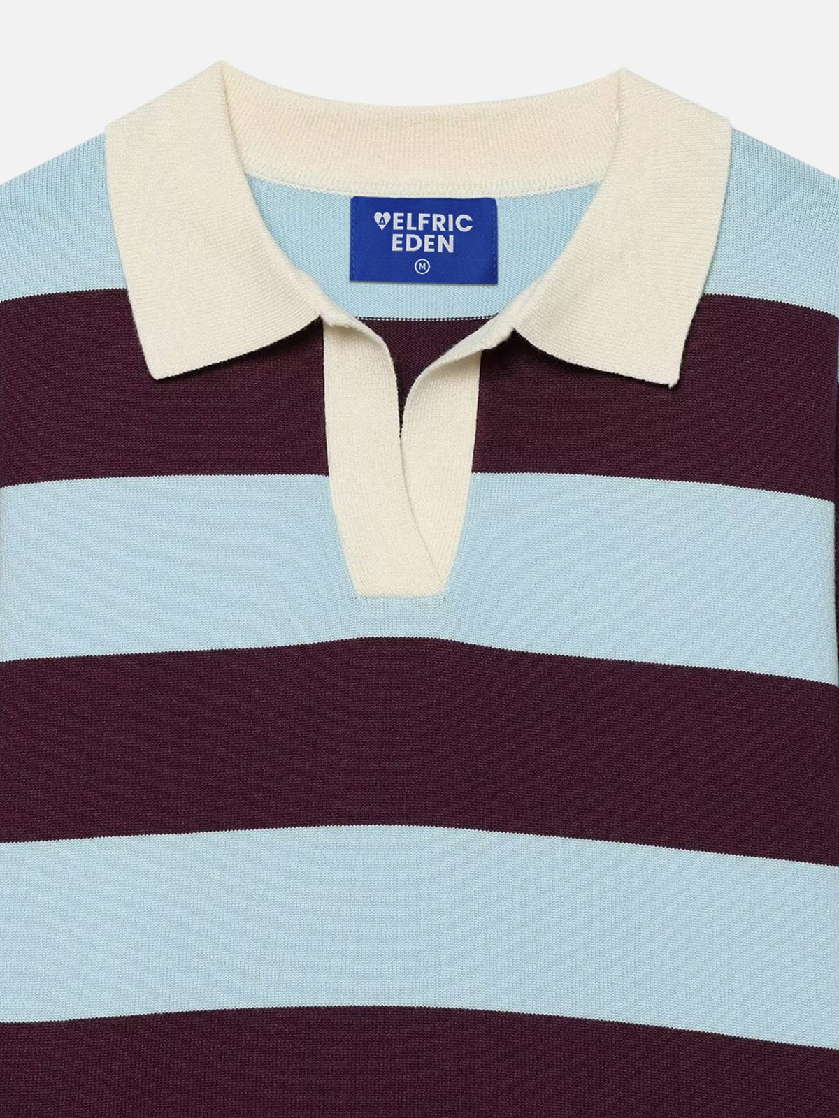 Polo Collar Striped Sweater Red - Aelfric Eden