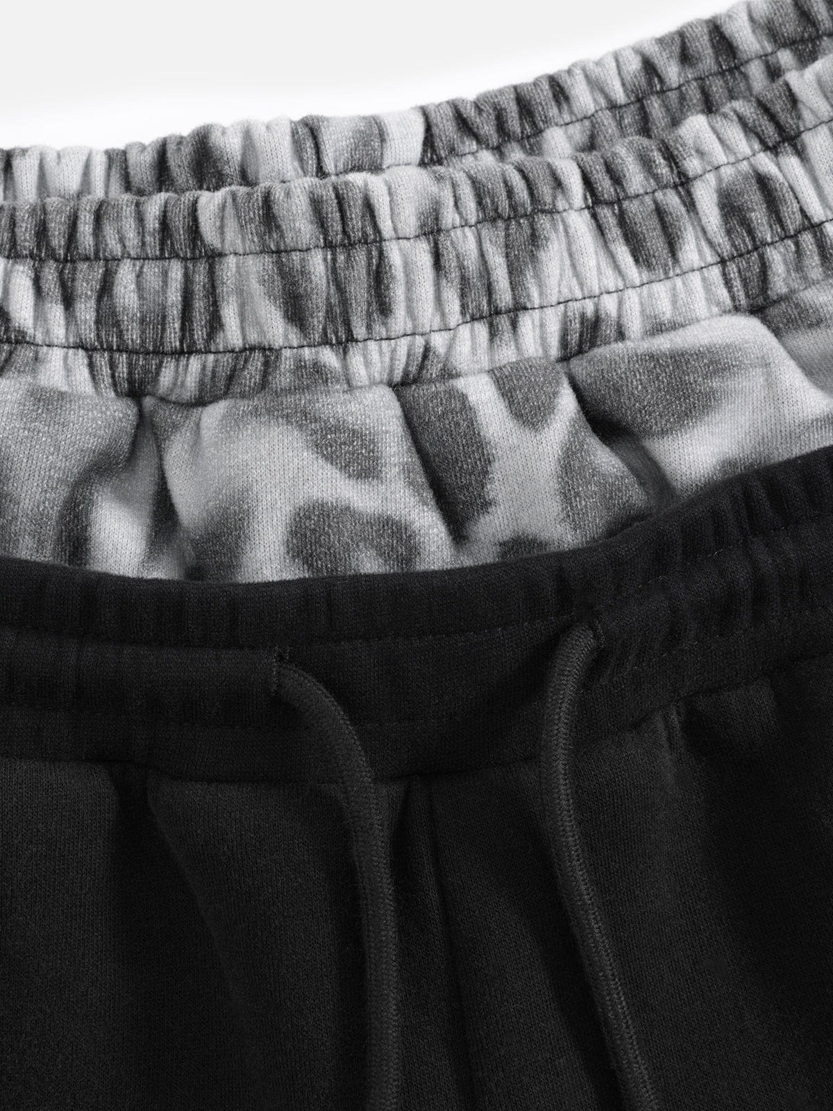 Leopard Double Waist Baggy Sweatpants Black - Aelfric Eden