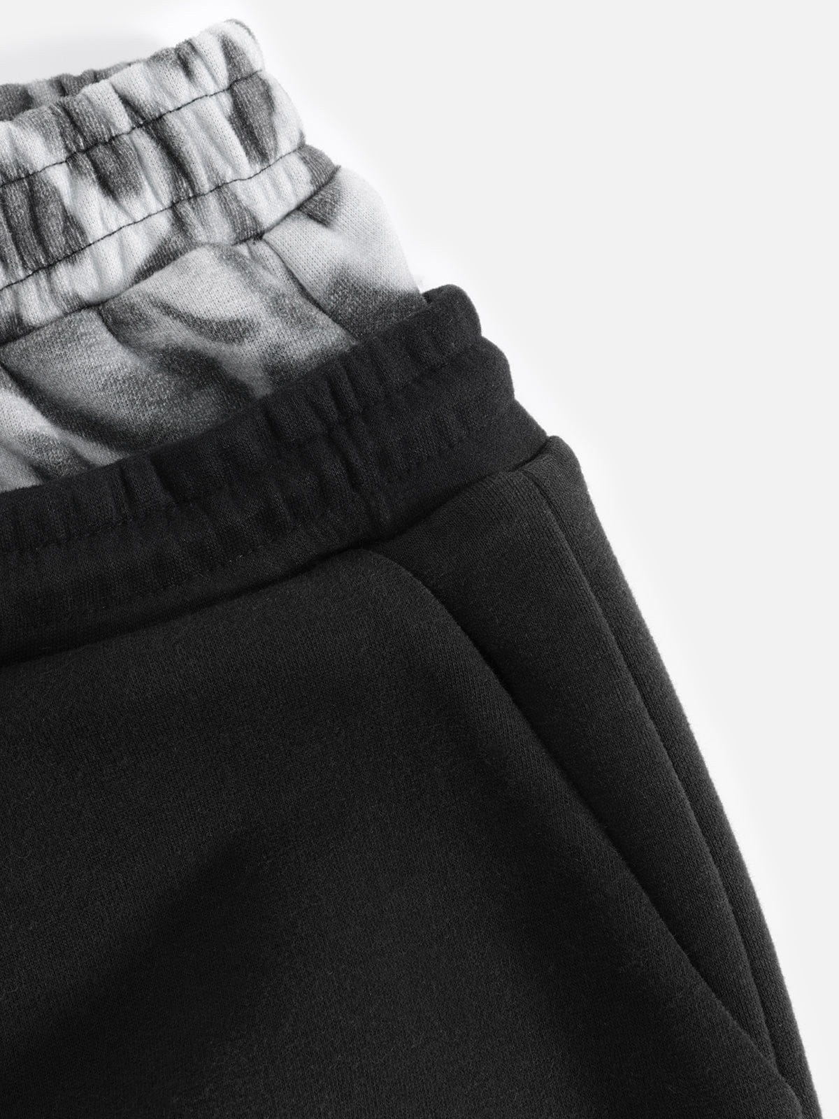 Leopard Double Waist Baggy Sweatpants Black - Aelfric Eden
