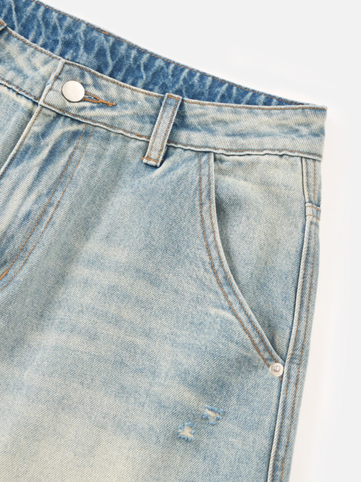 Washed Panel Baggy Barrel Jeans Blue - Aelfric Eden
