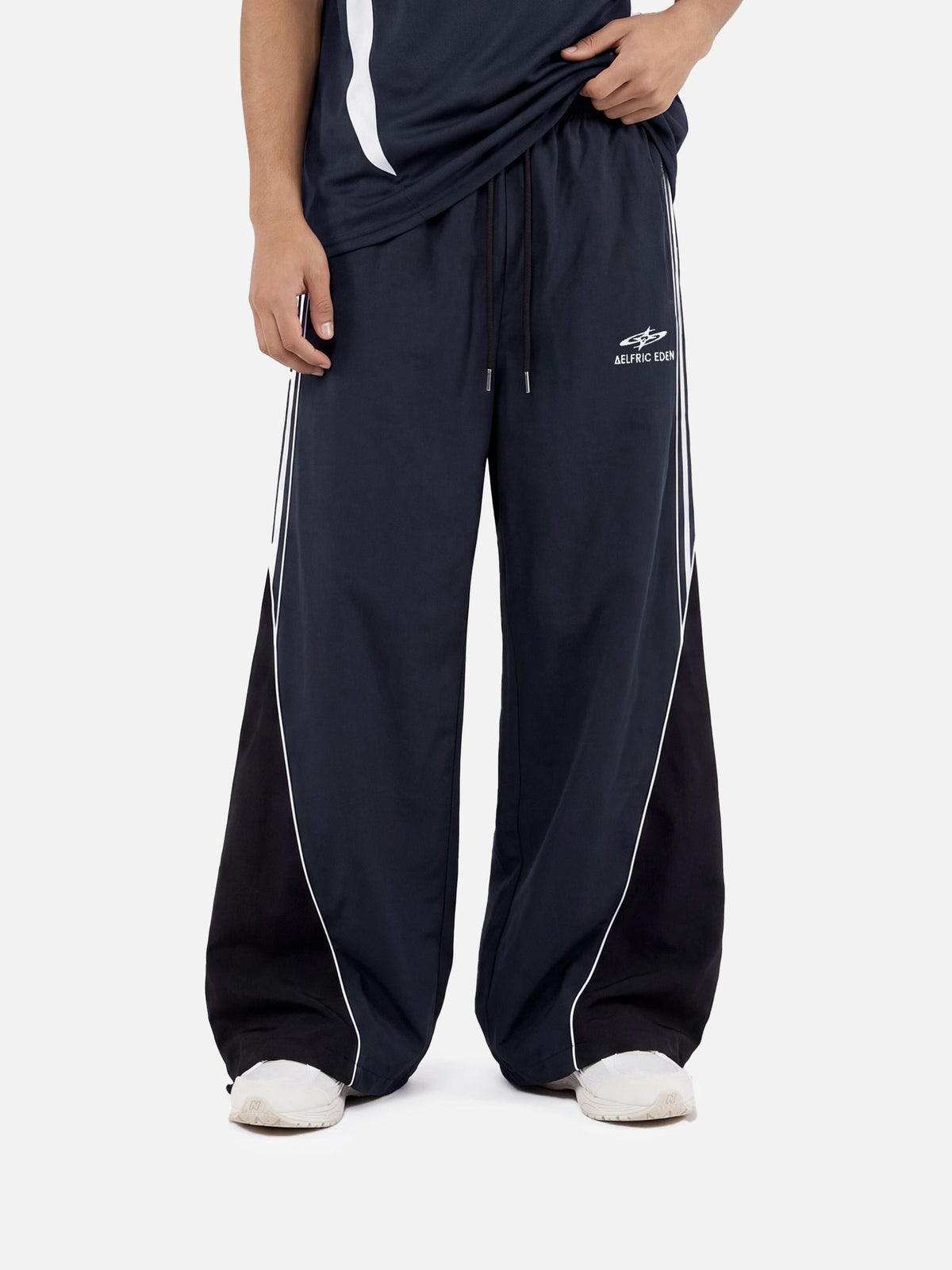 Contrast Side Baggy Track Pants Blue - Aelfric Eden