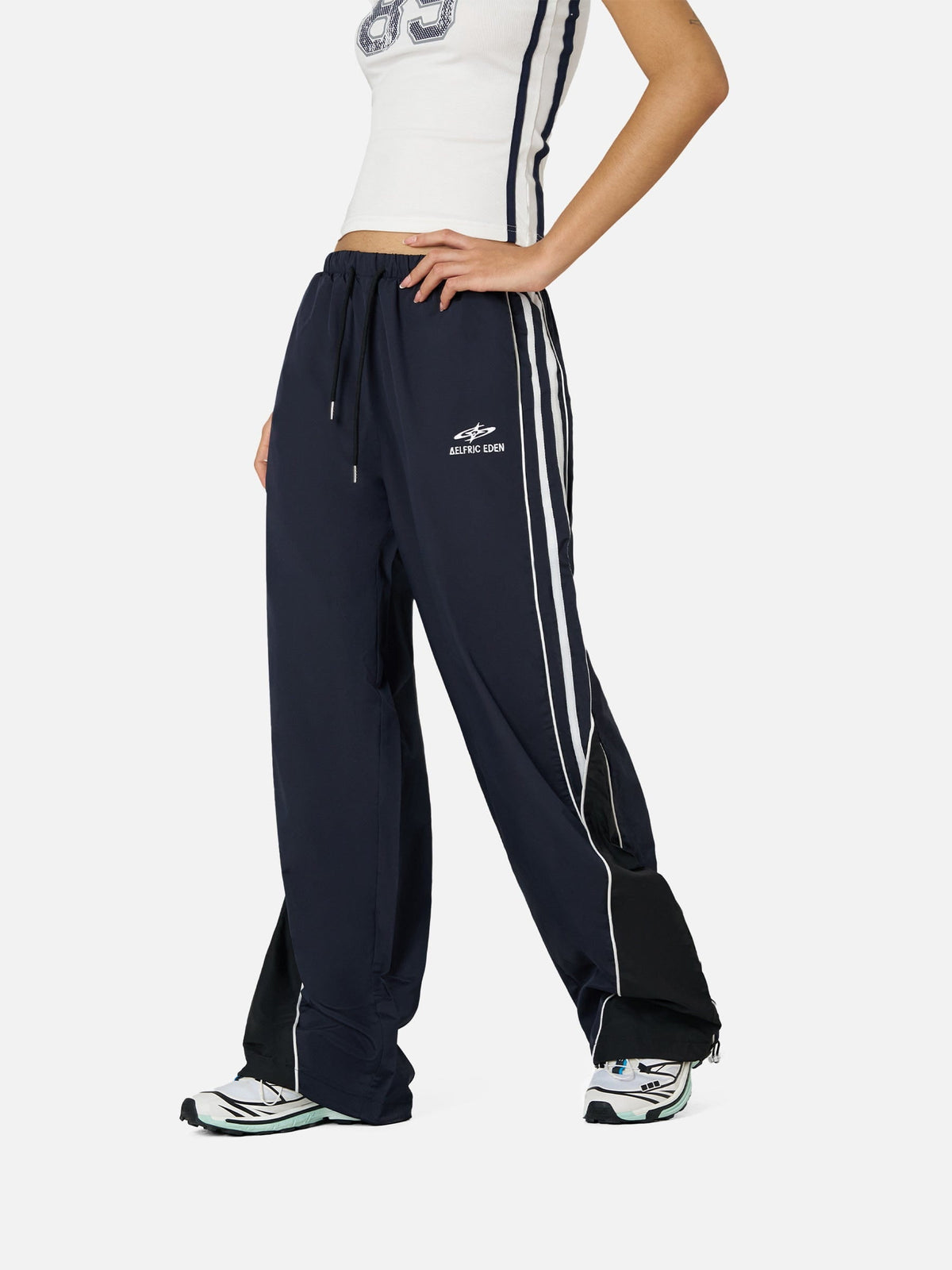 Contrast Side Baggy Track Pants Blue - Aelfric Eden