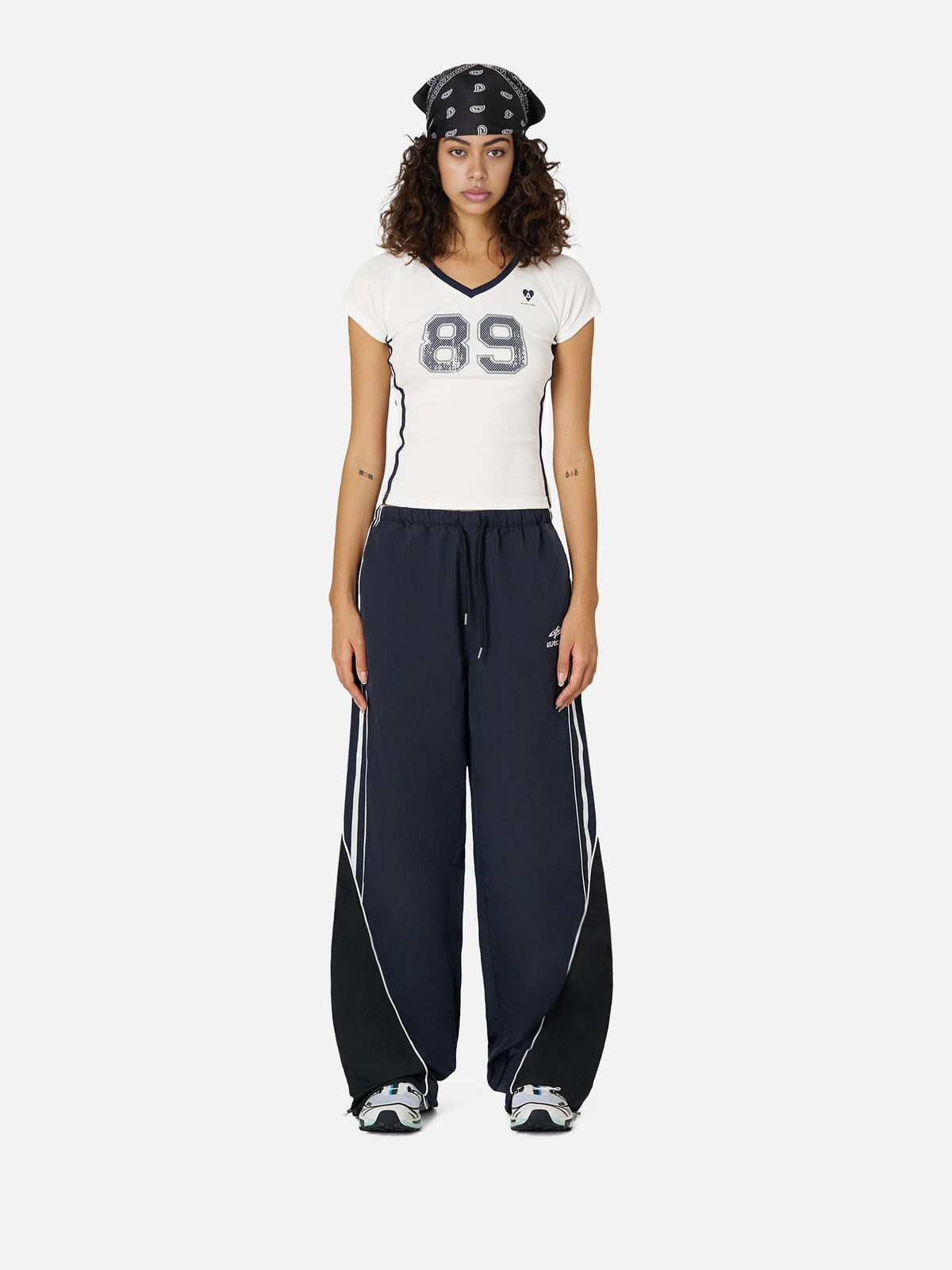 Contrast Side Baggy Track Pants Blue - Aelfric Eden