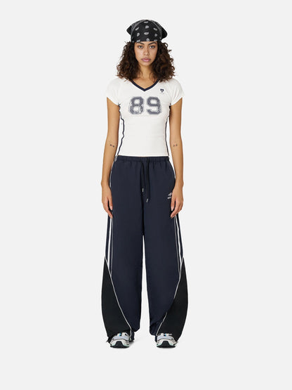 Contrast Side Baggy Track Pants Blue - Aelfric Eden