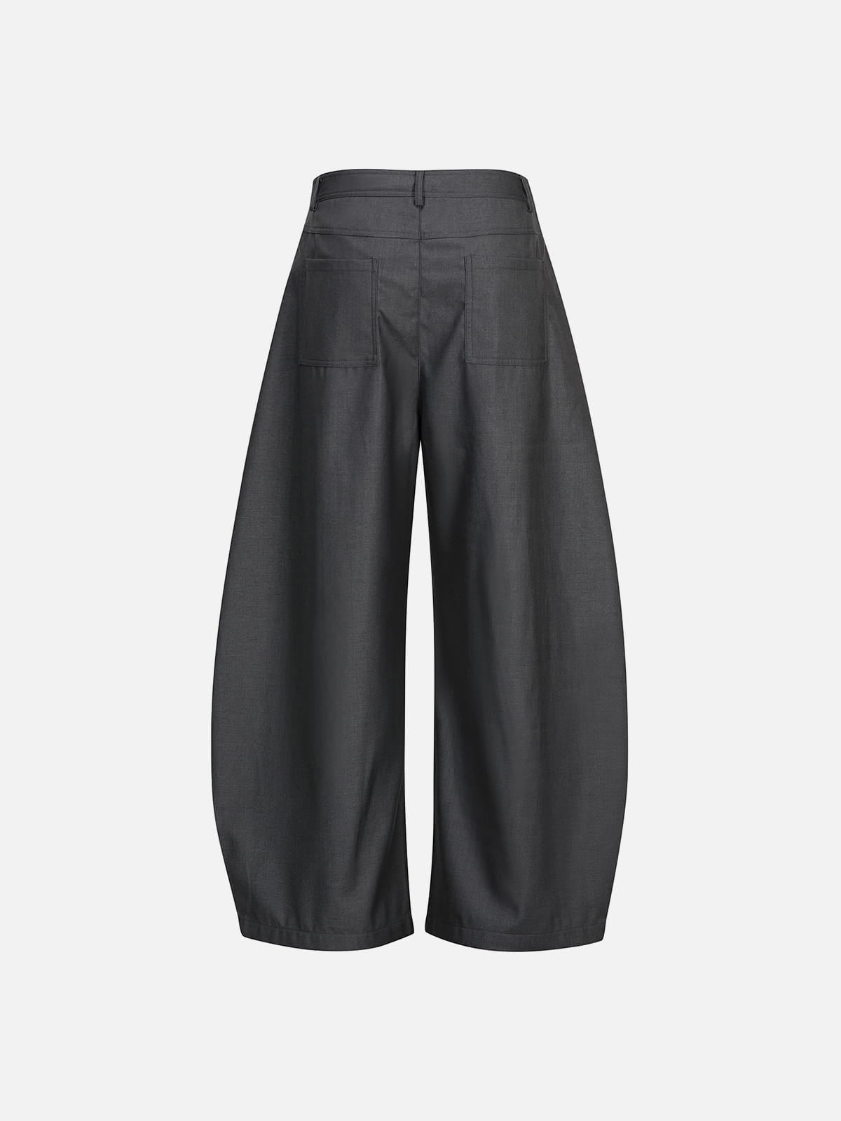 Asymmetric Button Baggy Barrel Pants Black - Aelfric Eden