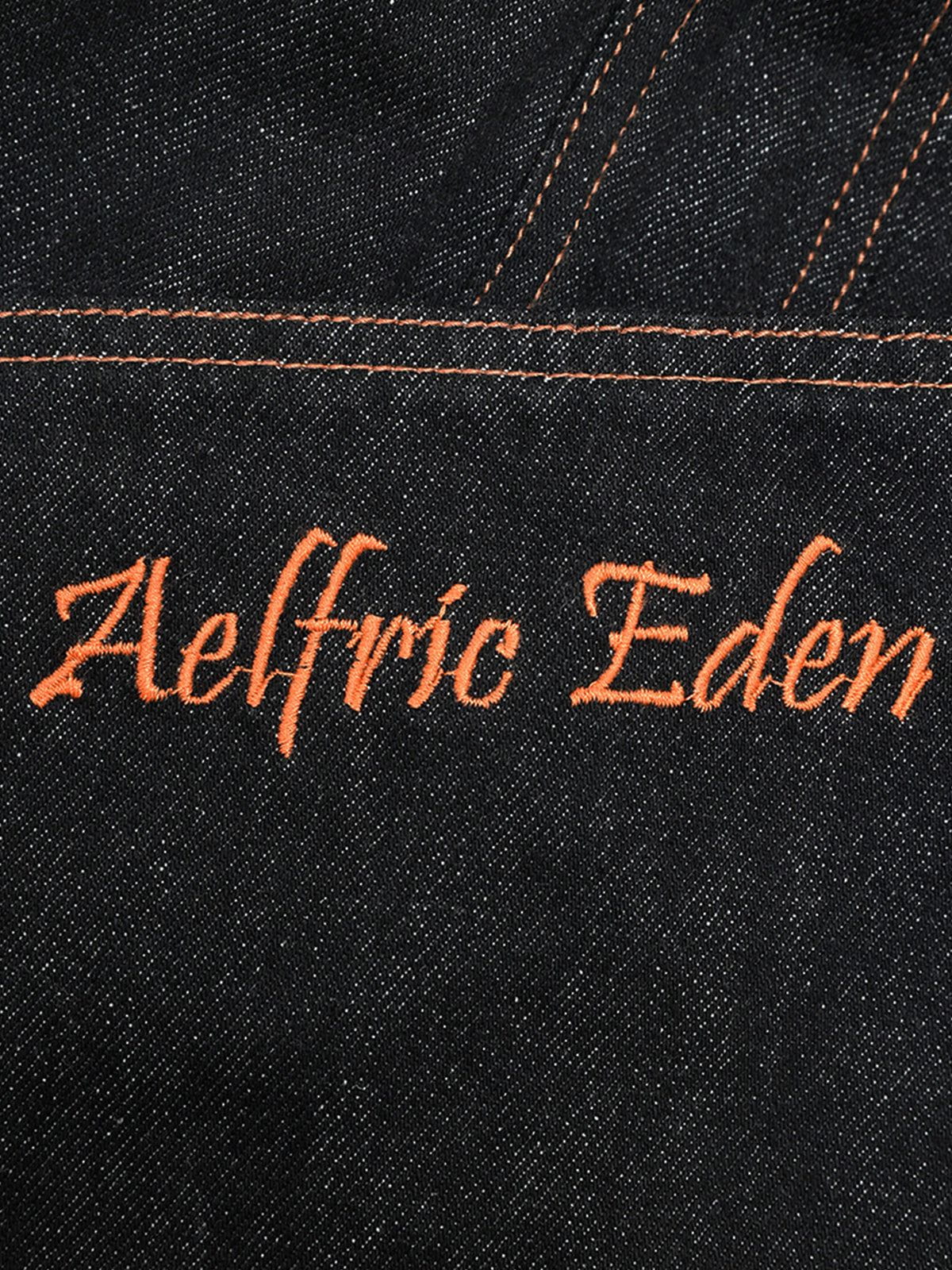 Plaid Pocket Barrel Loose Jeans Black - Aelfric Eden